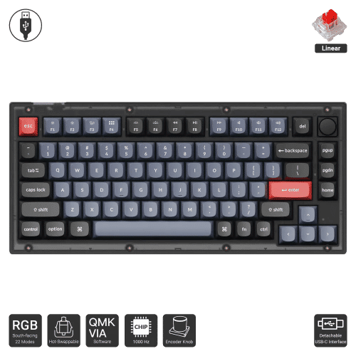 Keychron V1 Fully Assembled Knob Version (Translucent)